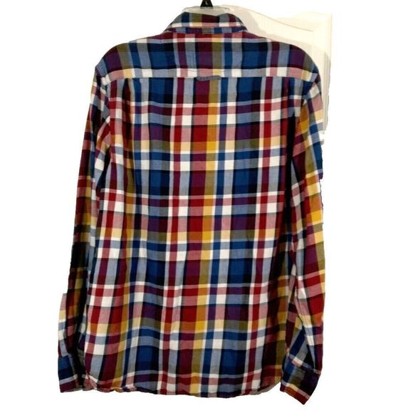 Old Navy Plaid Regular Fit Mens L Shirt Plaid Multicolor Button-down Lon… - Picture 2 of 3